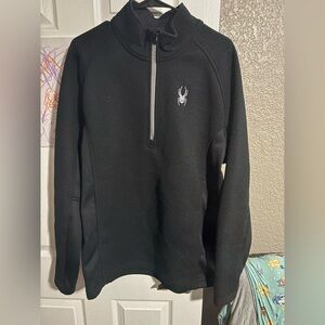 NWOT men’s Spyder Black 1/4 zip mid layer pullover jacket size XL